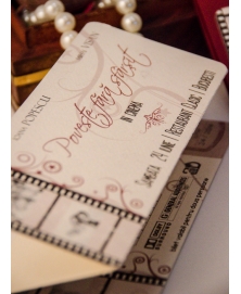Invitatie unicat decor bilet cinema