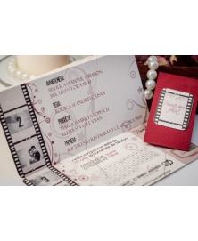 Invitatie unicat decor bilet cinema