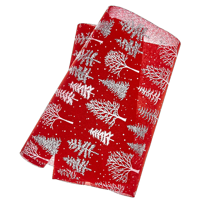 Napron textil cu motive de iarna rosu